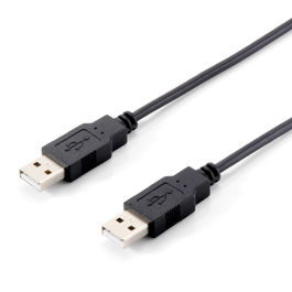 Equip Cable USB 2.0 Tipo A Macho a Tipo A Macho Doble Blindado Negro con Contactos Flash de Oro