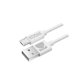 Kodak Cable USB A a MicroUSB 1 Metro para Carga y Datos - Color Blanco