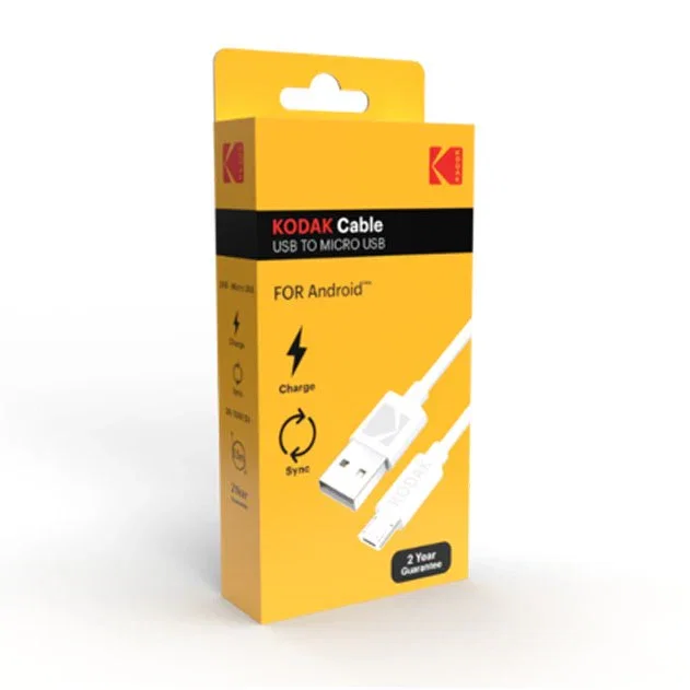 Kodak Cable USB A a MicroUSB 1 Metro para Carga y Datos - Color Blanco Kodak Cable USB A a MicroUSB 1 Metro para Carga y Datos - Color Blanco