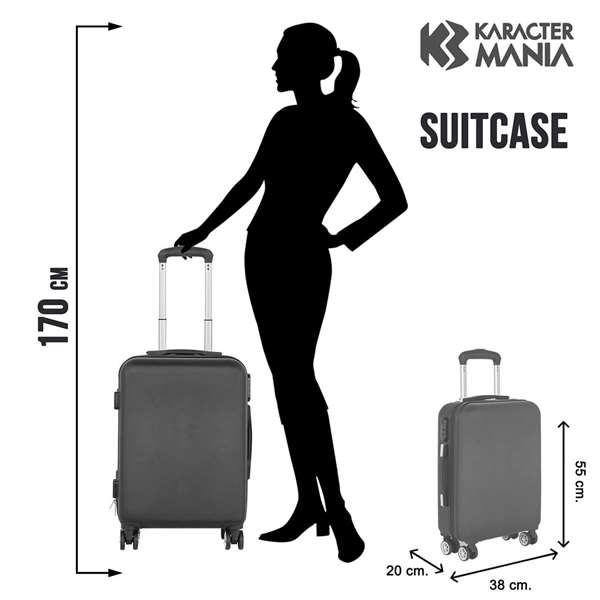 Karactermania Barbie Varsity Maleta Cabina ABS 4 Ruedas 55x38x20 cm