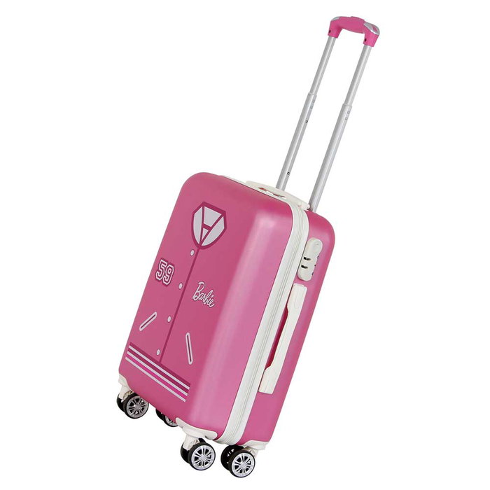 Karactermania Barbie Varsity Maleta de Cabina Rosa 4 Ruedas