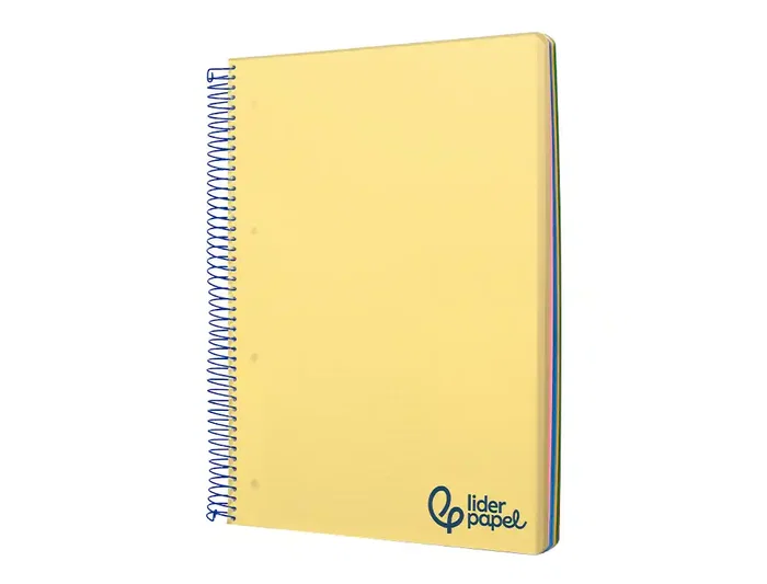 Liderpapel Cuaderno espiral A5 micro wonder tapa plástico 120h 90gr cuadro 5mm 5 bandas 6 taladros color amarillo Liderpapel Cuaderno espiral A5 micro wonder tapa plástico 120h 90gr cuadro 5mm 5 bandas 6 taladros color amarillo