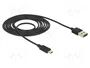 DeLOCK Cable USB 2.0 Tipo A a Micro-B de 2 m, Negro