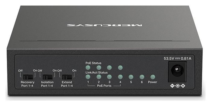Mercusys MS106LP Switch de 6 puertos 10/100 Mbps con 4 puertos PoE+