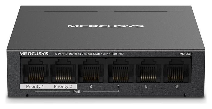 Mercusys MS106LP Switch de 6 puertos 10/100 Mbps con 4 puertos PoE+