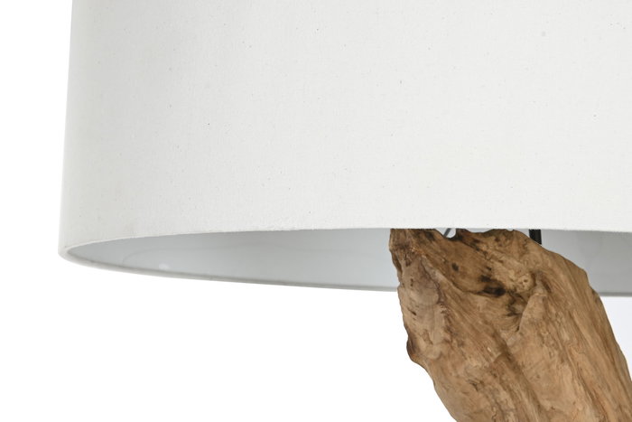 DKD Home Decor Lámpara Techo Lamps 2c 24 Hecho a Mano Teca Hierro 65 x 65 x 50 cm