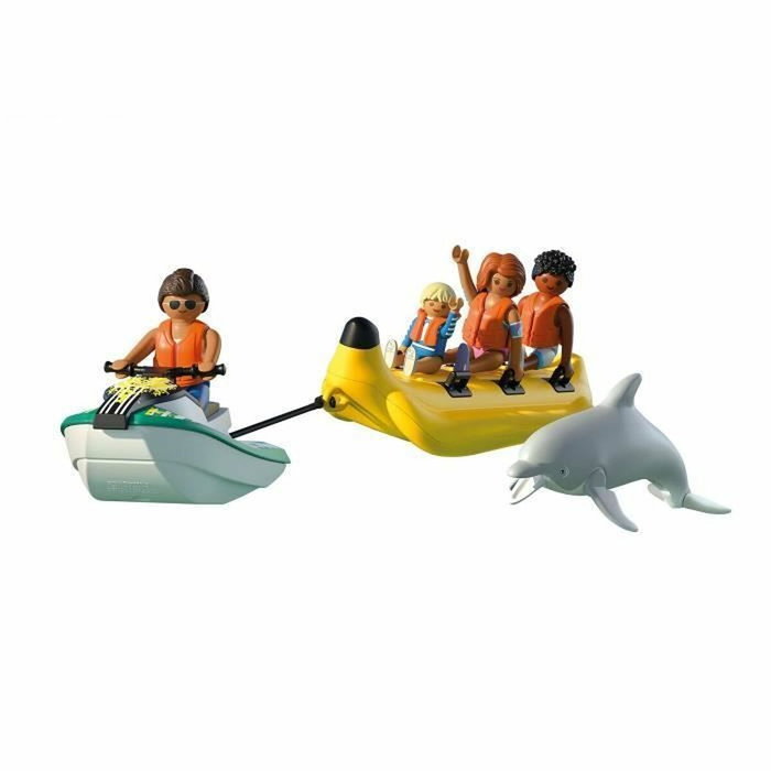 PLAYMOBIL Paseo en bote banana 71905 con moto acuática y 4 figuras PLAYMOBIL Paseo en bote banana 71905 con moto acuática y 4 figuras