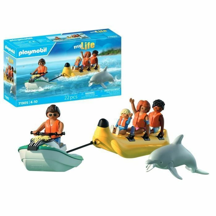 PLAYMOBIL Paseo en bote banana 71905 con moto acuática y 4 figuras PLAYMOBIL Paseo en bote banana 71905 con moto acuática y 4 figuras