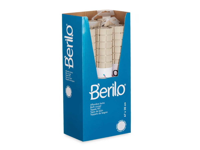 Berilo Alfombra Baño Antideslizante Cuadros Beis 6 x 45 x 6 cm (Set de 6)