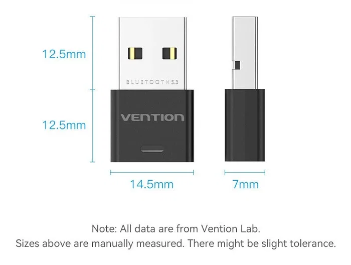 Vention NAHB0 Adaptador USB Bluetooth 5.3 Negro