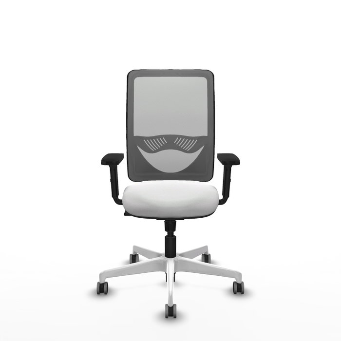 PIQUERAS Y CRESPO Silla de oficina Zulema con mecanismo Sincro, Tela Blanca y Malla Gris PIQUERAS Y CRESPO Silla de oficina Zulema con mecanismo Sincro, Tela Blanca y Malla Gris