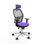 PIQUERAS Y CRESPO Silla de oficina Jorquera, Mecanismo Sincro, Tela Lila y Malla Gris