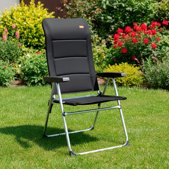 Aktive Silla plegable de jardín acolchado Deluxe respaldo alto multiposición