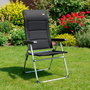 Aktive Silla plegable de jardín acolchado Deluxe respaldo alto multiposición