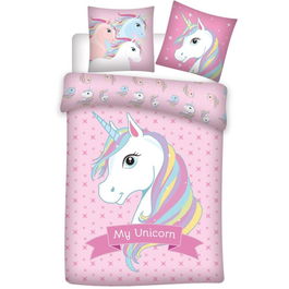 Funda Nórdica Unicornio Cama 90 Microfibra 140x200cm con Funda Almohada 65x65cm