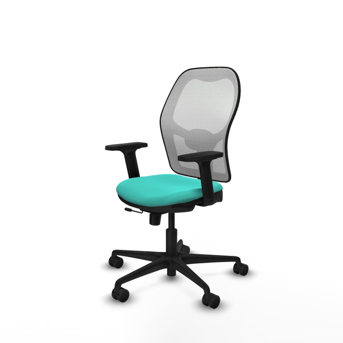PIQUERAS Y CRESPO Silla de oficina Jorquera con mecanismo Sincro/Traslack Turquesa y Blanco