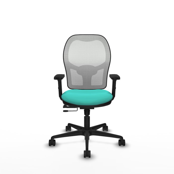 PIQUERAS Y CRESPO Silla de oficina Jorquera con mecanismo Sincro/Traslack Turquesa y Blanco