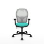 PIQUERAS Y CRESPO Silla de oficina Jorquera con mecanismo Sincro/Traslack Turquesa y Blanco