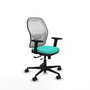 PIQUERAS Y CRESPO Silla de oficina Jorquera con mecanismo Sincro/Traslack Turquesa y Blanco