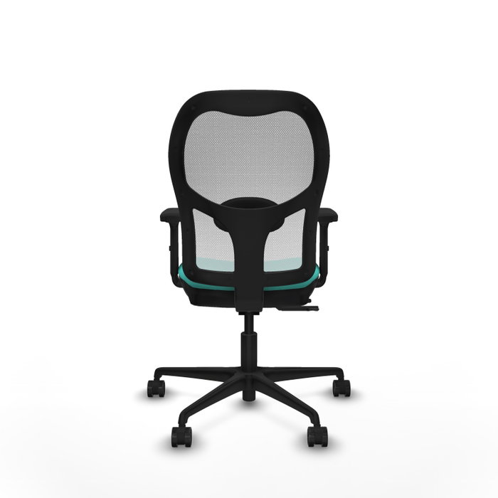 PIQUERAS Y CRESPO Silla de oficina Jorquera con mecanismo Sincro/Traslack Turquesa y Blanco
