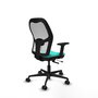 PIQUERAS Y CRESPO Silla de oficina Jorquera con mecanismo Sincro/Traslack Turquesa y Blanco