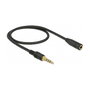 DeLOCK 85627 Cable de extensión de audio 3,5 mm Macho a Hembra, 0,5 m, Negro