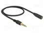 DeLOCK 85627 Cable de extensión de audio 3,5 mm 4 Pin negro