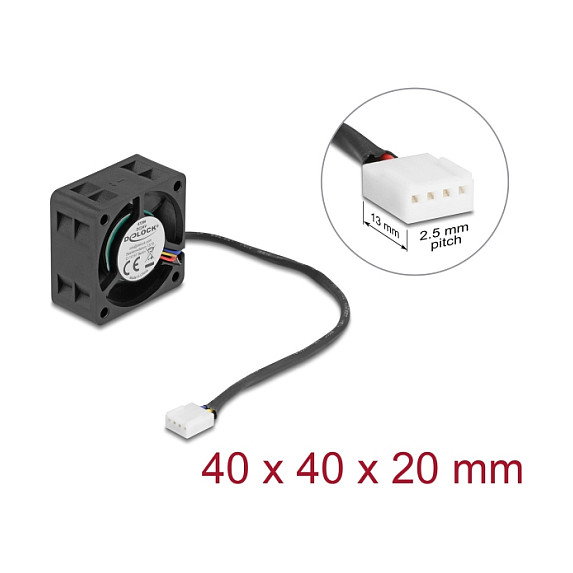 DeLOCK 67299 Ventilador Axial 24 V DC 40 x 40 x 20 mm Negro DeLOCK 67299 Ventilador Axial 24 V DC 40 x 40 x 20 mm Negro