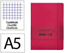 Antartik Notes Cuaderno A5 Tapa Blanda Hojas Cuadriculadas Burdeos 80 Hojas 80gr FSC