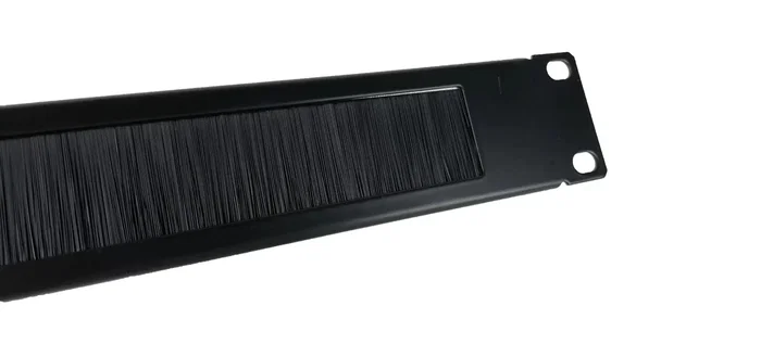 Phasak PA 1901 Panel Frontal Guiacables con Cepillo para Rack 19 Pulgadas 1U, Color Negro - Accesorio de Bastidor para Organización de Cables en Red y Servidores