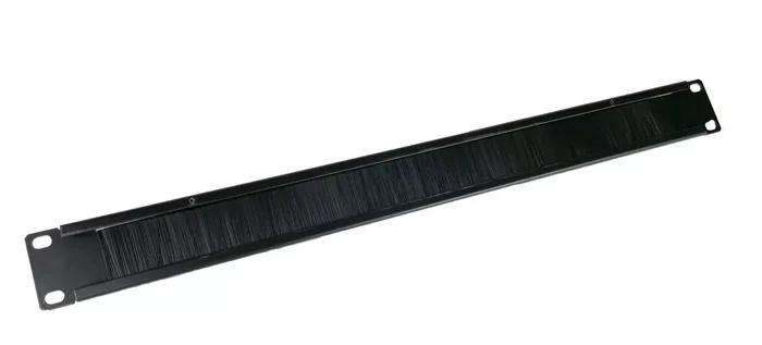 Phasak PA 1901 Panel Frontal Guiacables con Cepillo para Rack 19 Pulgadas 1U, Color Negro - Accesorio de Bastidor para Organización de Cables en Red y Servidores