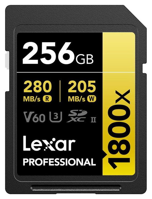 Lexar Professional 1800x SDXC 256 GB V60 U3