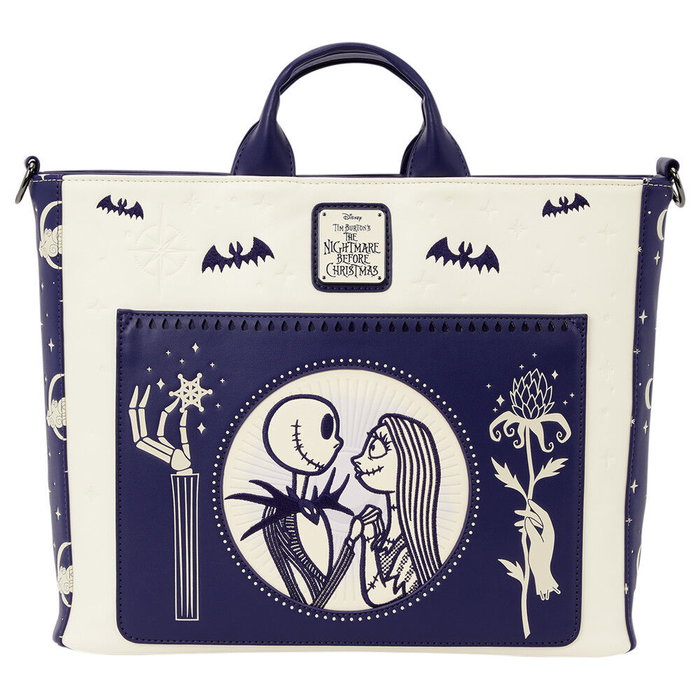 Loungefly Pesadilla antes de Navidad Mochila y Bolso Jack Skellington & Sally Cielo Nocturno