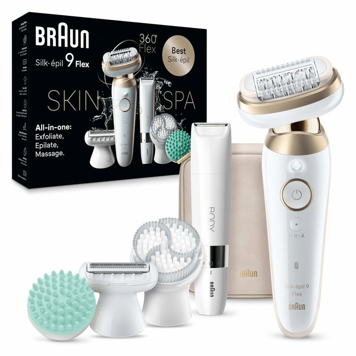 Braun Silk-epil 9 Flex 9-481 Epiladora 3D SensoSmart Oro/Blanco con Cabezal Bikini