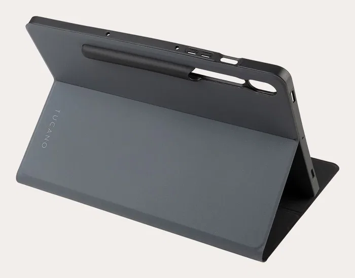 Tucano Funda 189305 Folio para Samsung Galaxy Tab S9+ y Tab S9 FE+ (12,4") 2023 Gris, Cierre Magnético, Portabolígrafo y Resistente a Rayones