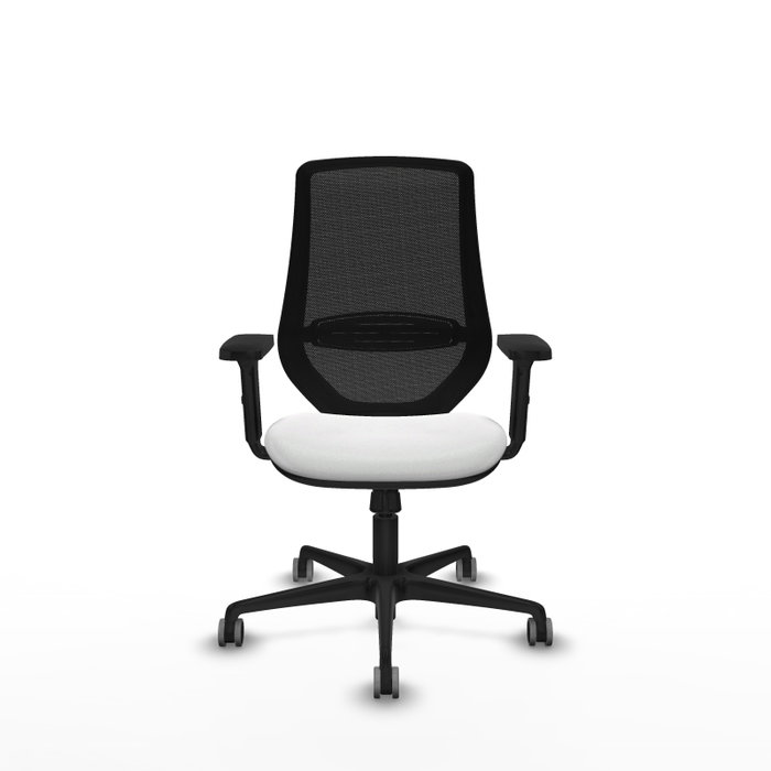 PIQUERAS Y CRESPO Silla de oficina Mardos con mecanismo Sincro, Blanco y Negro