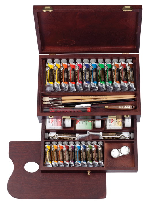 Rembrandt Set de pinturas al óleo Master en caja de madera Rembrandt Set de pinturas al óleo Master en caja de madera