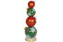 DKD Home Decor Figura LED de Resina con Bolas Rojo y Verde
