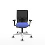 PIQUERAS Y CRESPO Silla de oficina Yunquera con mecanismo Sincro/Traslack, Azul claro/Negro