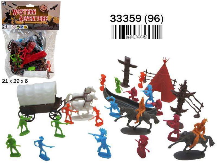 Rama Figuras de Juego en Bolsa Indios y Pistoleros - 21x29x6 cm
