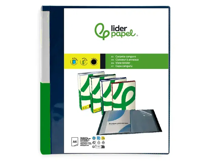Liderpapel Carpeta con fundas fijas azul translúcido DIN A4