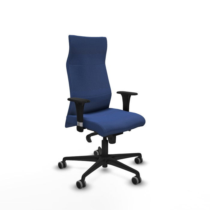 PIQUERAS Y CRESPO Sillón Albacete con Mecanismo Sincro, Tela Azul Marino, Base Nailon Negra, Brazos 1D y Ruedas 65 mm PIQUERAS Y CRESPO Sillón Albacete con Mecanismo Sincro, Tela Azul Marino, Base Nailon Negra, Brazos 1D y Ruedas 65 mm