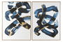 DKD Home Decor Cuadro Abstracto Blanco Azul 120 x 90 cm (2 Unidades)
