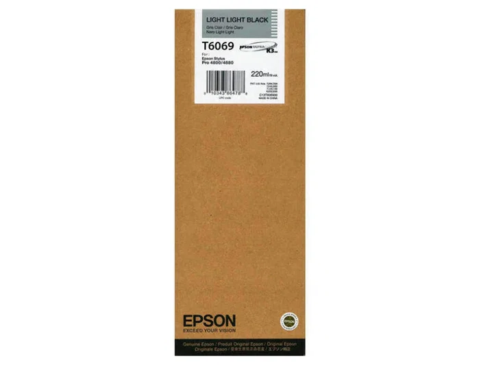 Epson Cartucho de Tinta Negro Claro T606900 de 220 ml para Stylus Pro 4800/4880