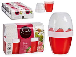 ACORDE Set 2 Ambientadores Gel 140gr Fresa 14 x 10.5 x 7 cm (Set de 24)