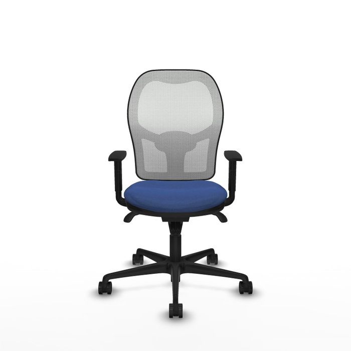 PIQUERAS Y CRESPO Silla de oficina Jorquera con mecanismo Sincro, Azul marino y Blanco