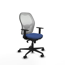 PIQUERAS Y CRESPO Silla de oficina Jorquera con mecanismo Sincro, Azul marino y Blanco