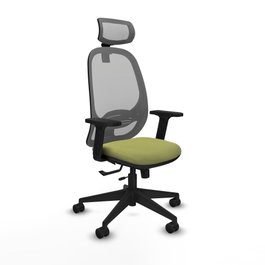 PIQUERAS Y CRESPO Silla de oficina Cilanco con mecanismo Sincro/Traslack Verde oliva y Gris