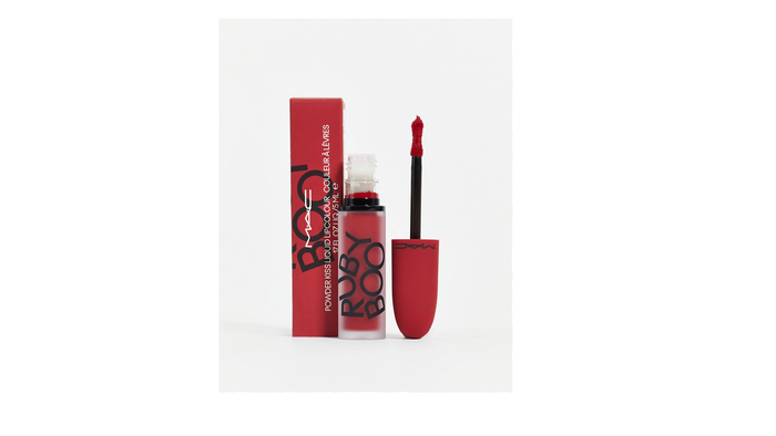 MAC Powder Kiss Lápiz Labial Líquido Mate Ruby Boo Rojo MAC Powder Kiss Lápiz Labial Líquido Mate Ruby Boo Rojo