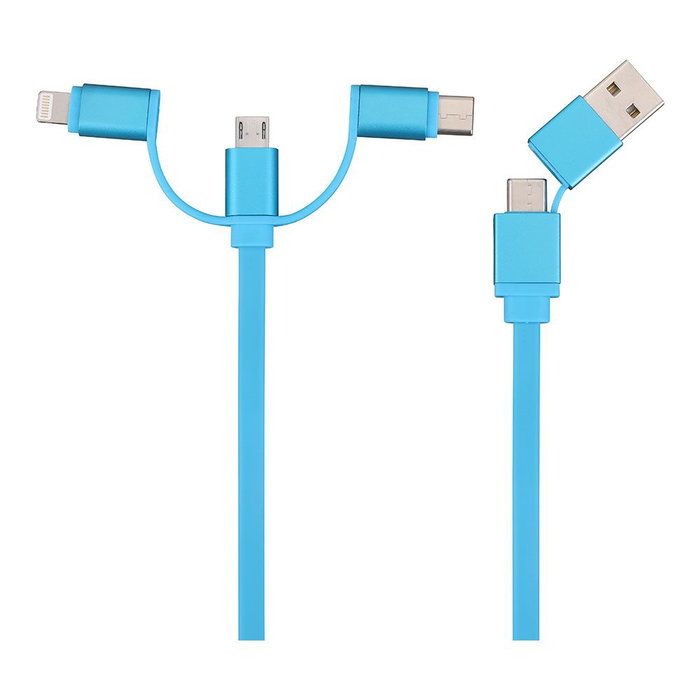 NK Nk-usb61-dis Cable Cargador 6 en 1, 1 m, Colores Surtidos, Carga Rápida